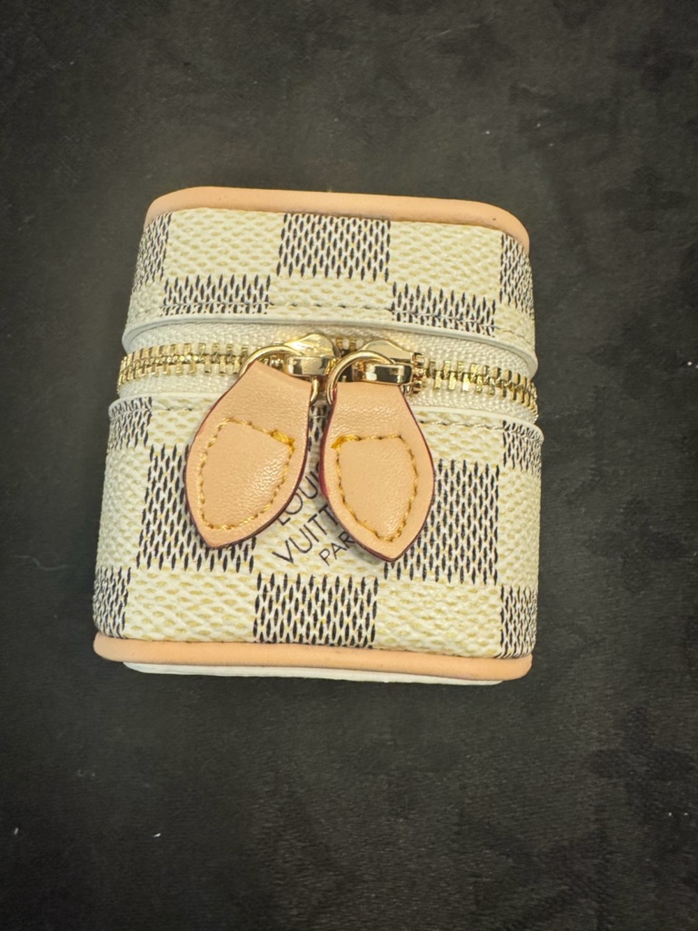 Louis Vuitton Ivory and Navy Damier Azur Mini Vanity Charm with Gold Hardware - Picture 3 of 7